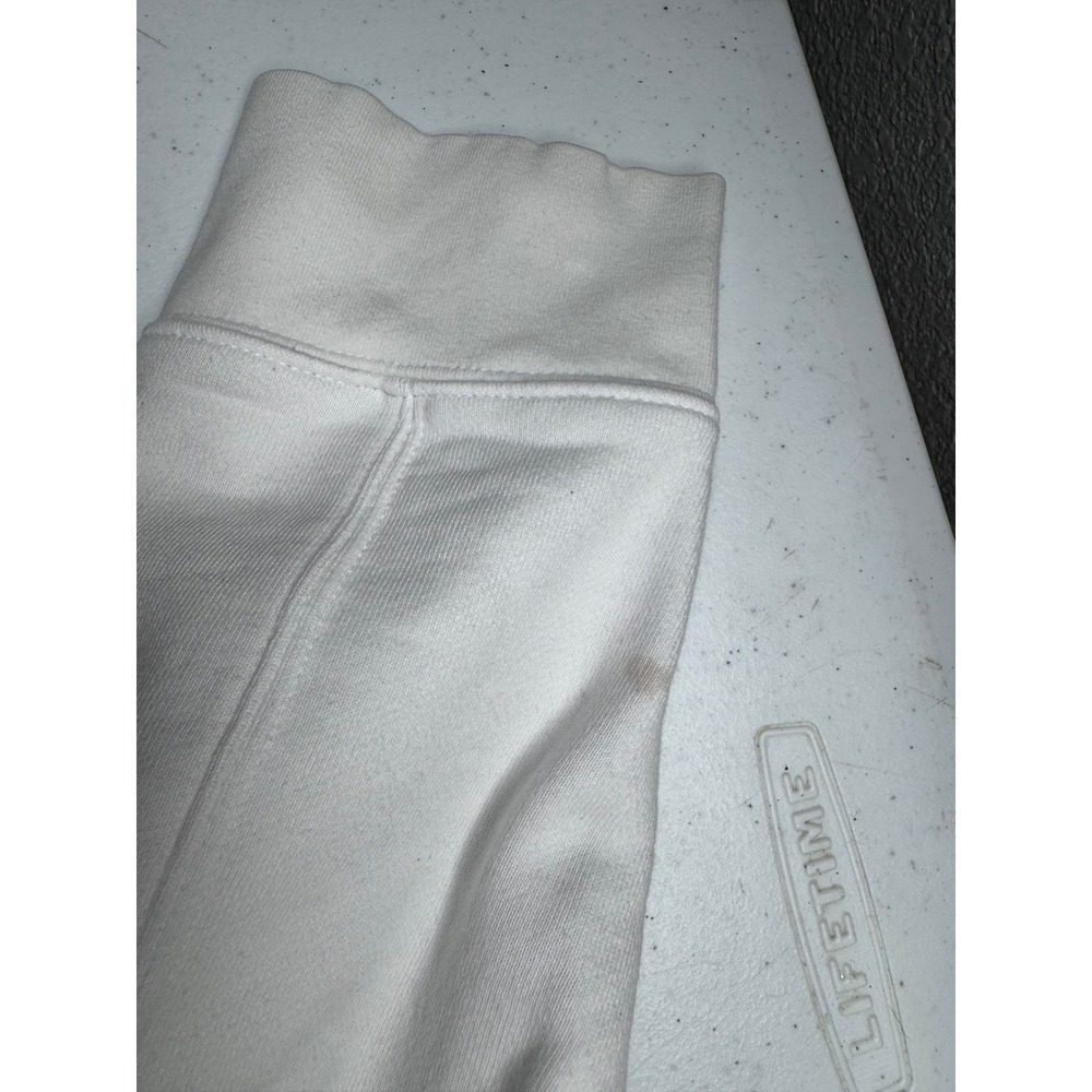 Athleta Womens XL White Black Stripe Sleeve Fleece Crewneck Sweatshirt Pullover - Picture 7 of 9